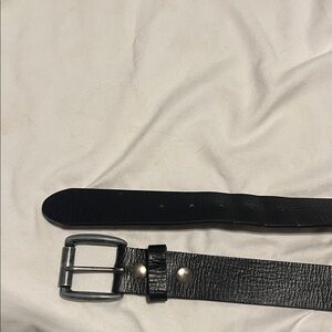 Will mens black leather belt